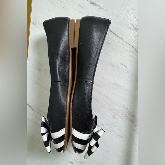 Kate Spade New York Wallace Bow Cap Toe Ballet Flats Black & White Size 9.5 - Picture 8 of 13